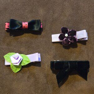KIDS Four fancy handmade hair clips